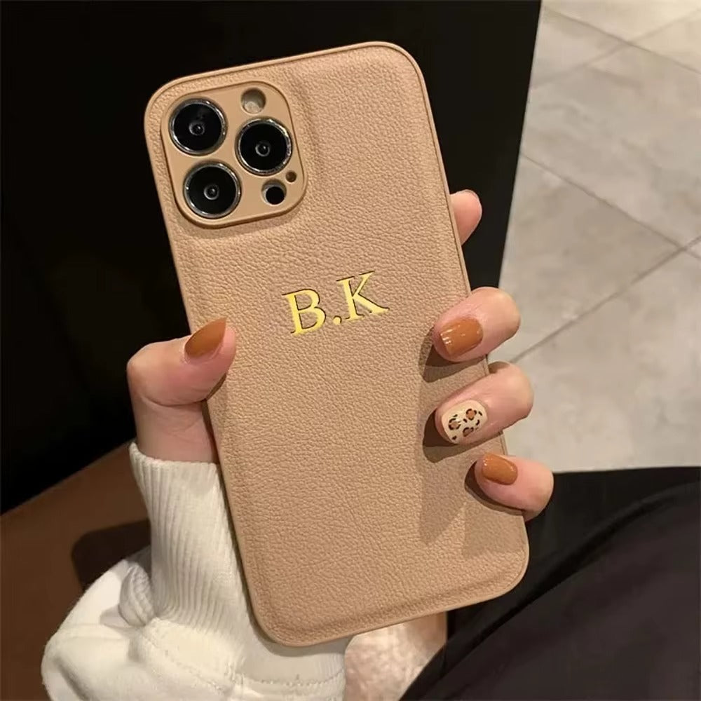 Luxury Personalised Leather iPhone Case