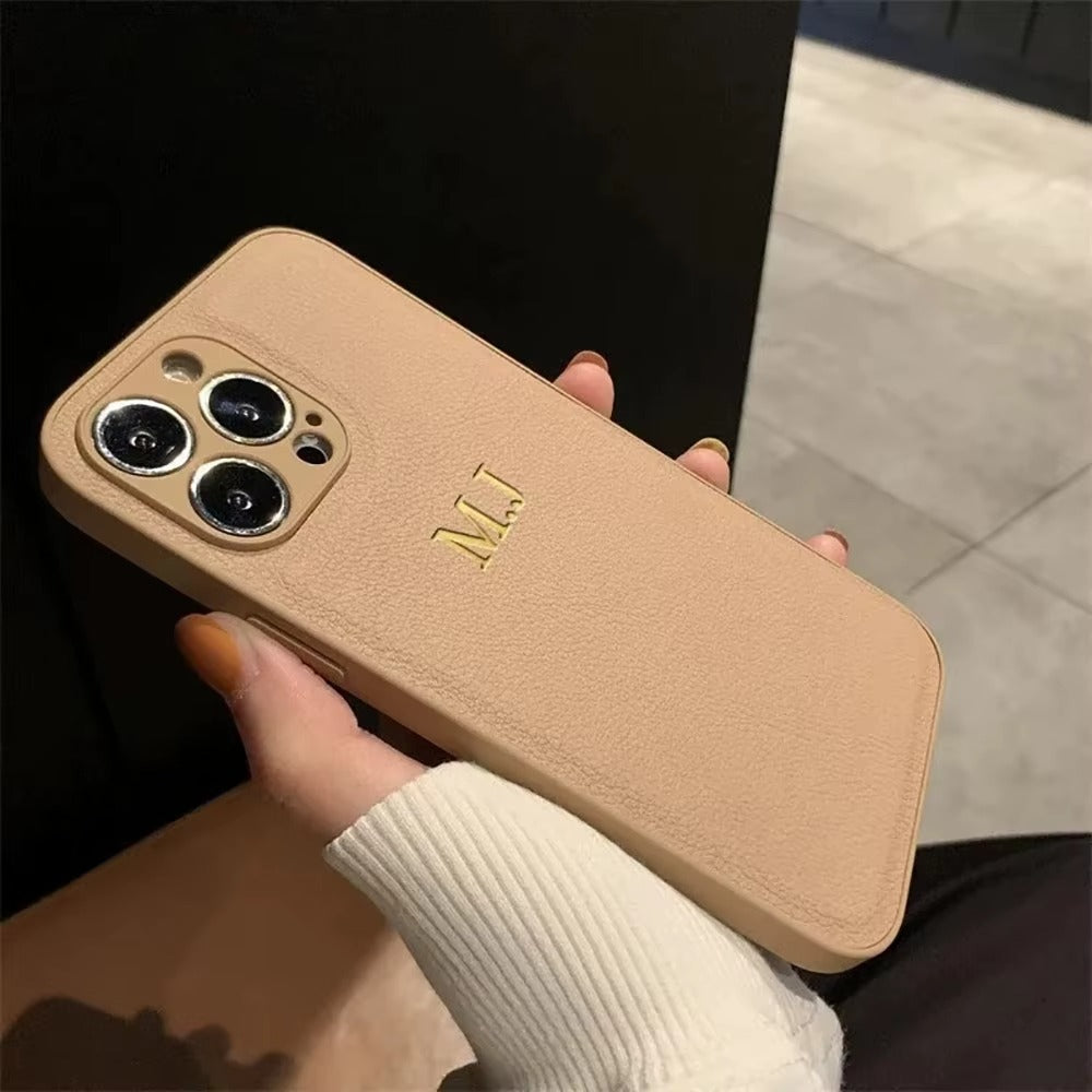 Luxury Personalised Leather iPhone Case