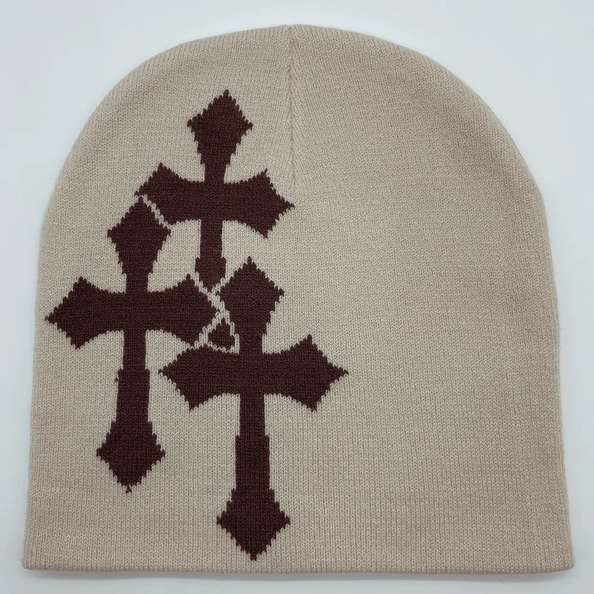 Crucifix Jacquard Knitted Hat