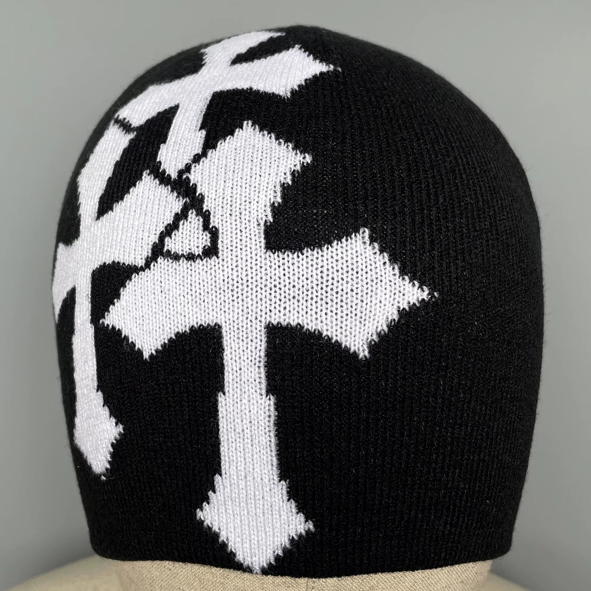 Crucifix Jacquard Knitted Hat