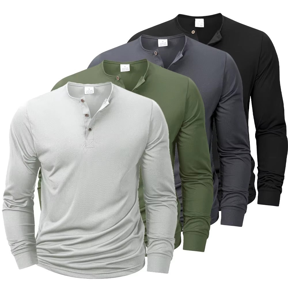 Men’s Long Sleeve Henley T-Shirt