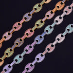 12MM Mixed Color Cubic Cuban Link Necklace - RIGHTOUTFIT