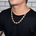 12MM Mixed Color Cubic Cuban Link Necklace - RIGHTOUTFIT