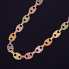 12MM Mixed Color Cubic Cuban Link Necklace - RIGHTOUTFIT