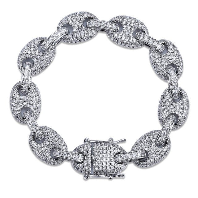 12MM Rainbow Iced Out Link Bracelet - RIGHTOUTFIT
