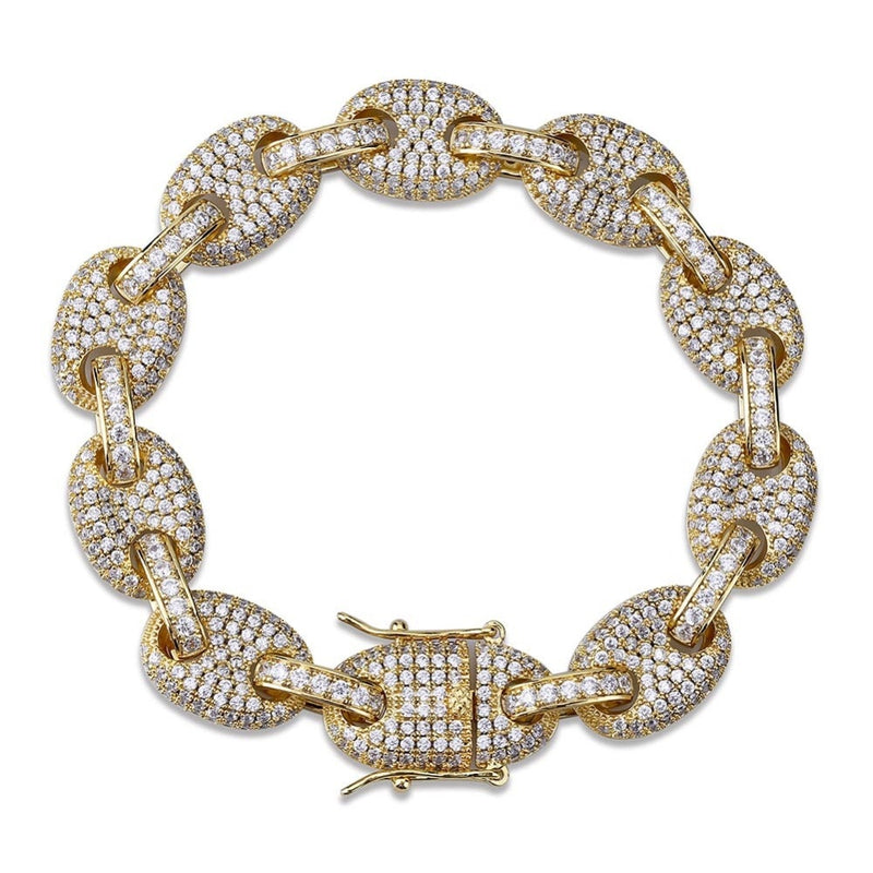 12MM Rainbow Iced Out Link Bracelet - RIGHTOUTFIT