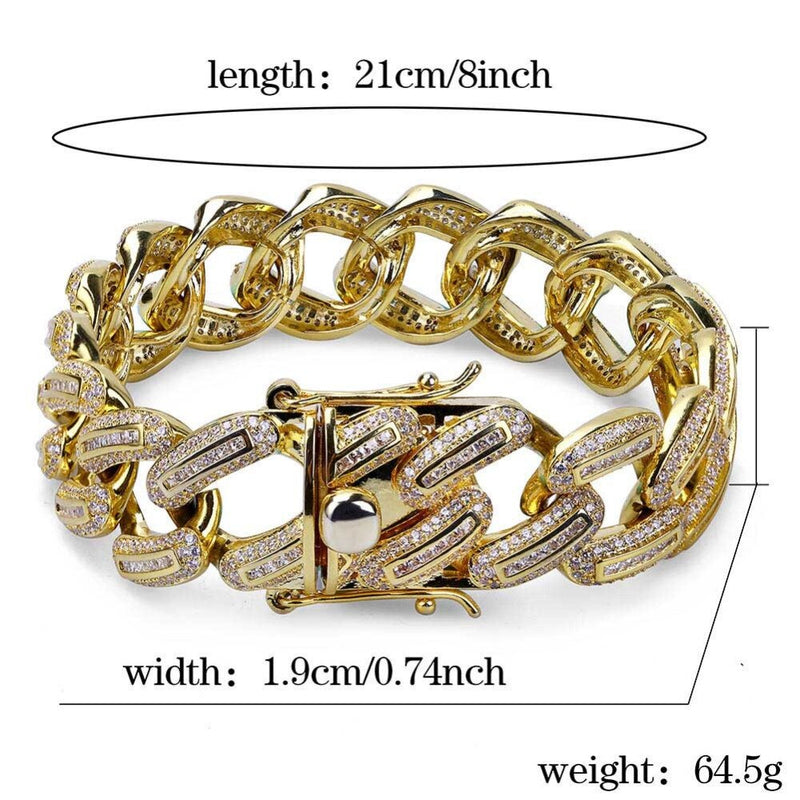 19MM Baguette Miami Cuban  Bracelet - RIGHTOUTFIT