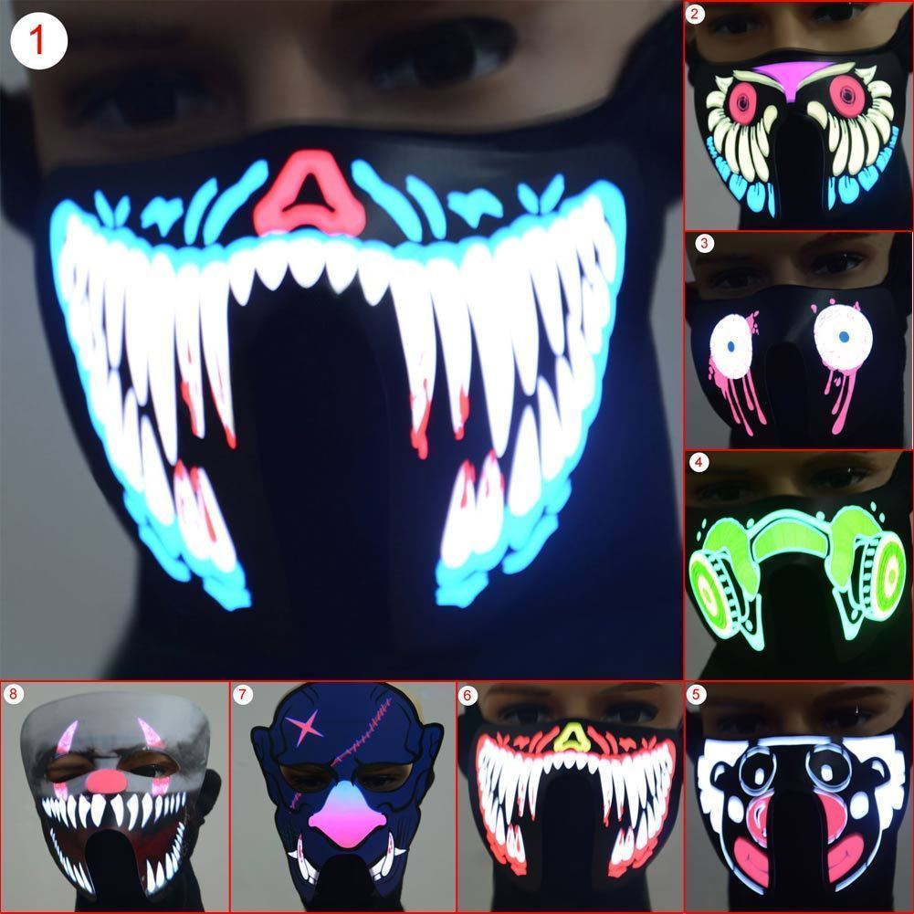 Half Face LED Luminous Flashing Face Mask - RIGHTOUTFIT