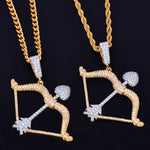 Bow and arrow Shape Pendants with Chain - RIGHTOUTFIT