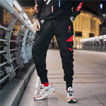 Red striped joggers