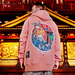 Japanise Embroidered Cranes Hoodie - RIGHTOUTFIT