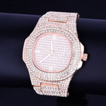 Red Men's watch Big Dial Military Quartz Clock Luxury Rhinestone Business Waterproof wrist watches Relogio Masculino Hiphop 24cm - RIGHTOUTFIT