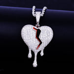 Drip Heart Pendant with Chain - RIGHTOUTFIT