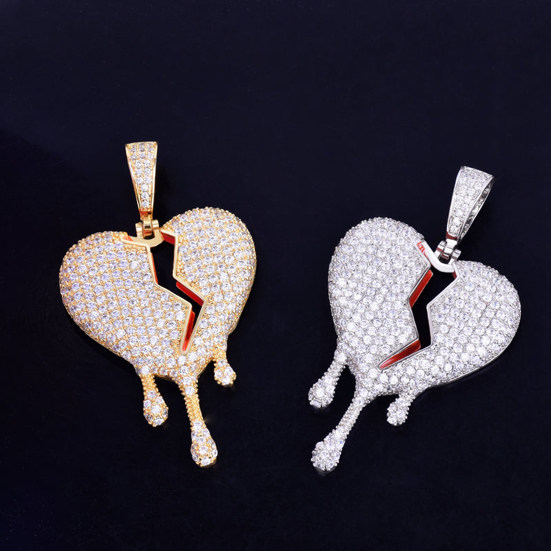 Drip Heart Pendant with Chain - RIGHTOUTFIT
