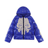 Skeleton Embroidery Leather Puffer Jacket
