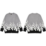 Fire Flame Graphic Retro Sweater