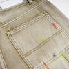 Time is Money Graffiti Print Denim Jeans