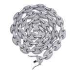 12MM Solid Gold Cubic Zircon Link Necklace - RIGHTOUTFIT