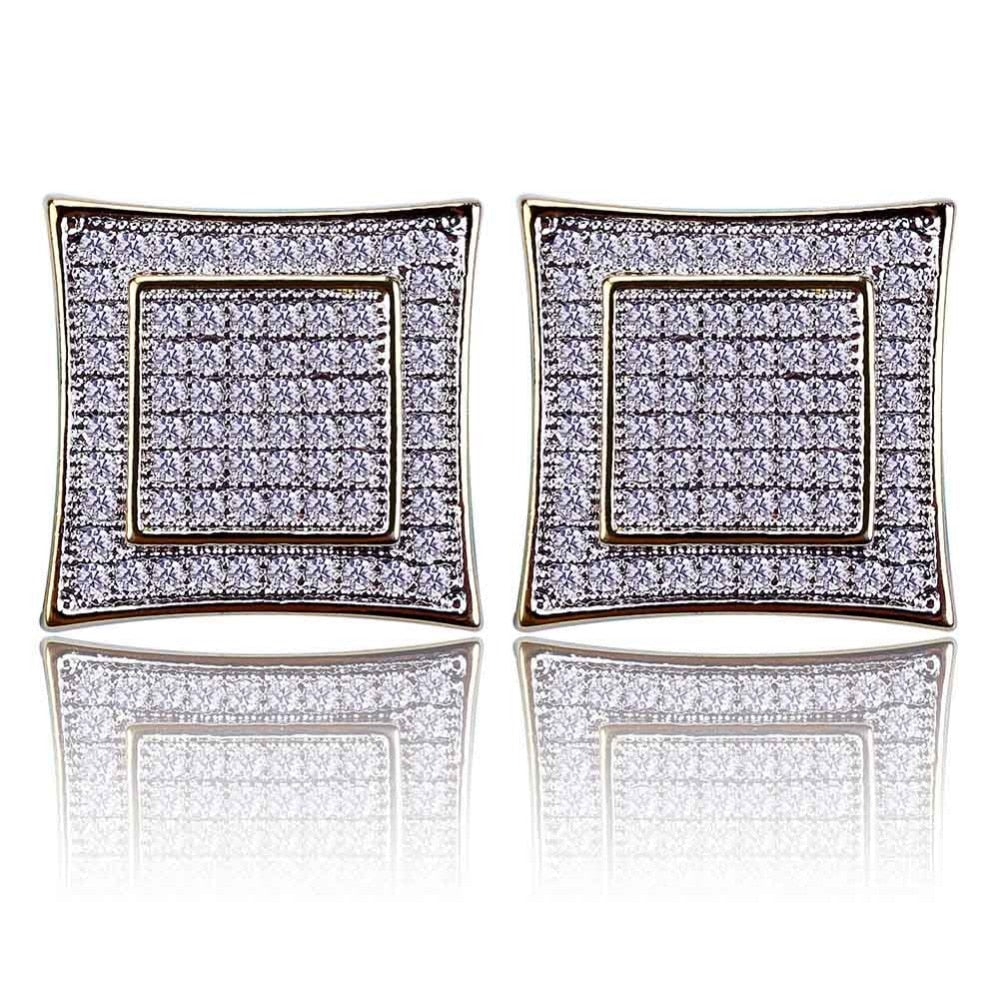 15mm Iced Out dual Earring - RIGHTOUTFIT