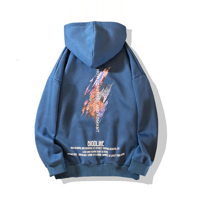 How? oversize Japanese Graphic Printed Hoodie