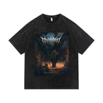 Men Hip Hop Streetwear T Shirt 2022 Summer Vintage Demon Printed T-Shirt Harajuku Cotton Tshirt Short Sleeve Tops Tees WE469