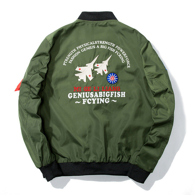 Ma1 Bomber Jacket Plane Embroidery - RIGHTOUTFIT