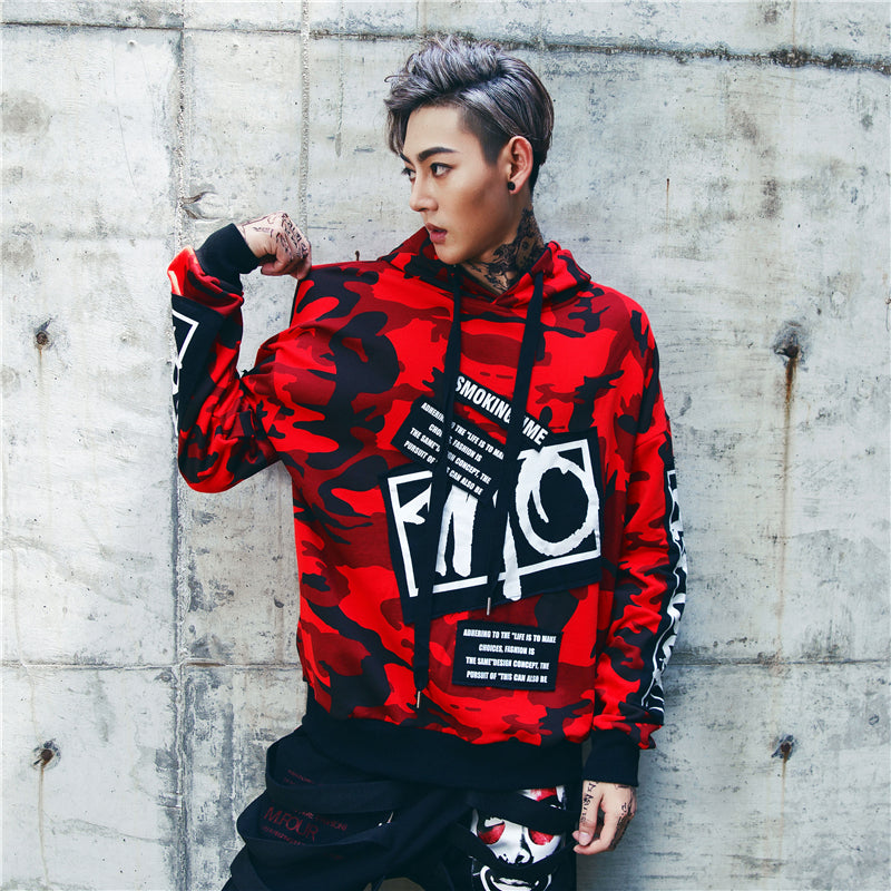 Applique oversized Pullover Hoodies - RIGHTOUTFIT