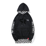 Two Piece Side Zipper Stripe Patchwork hoodie - RIGHTOUTFIT