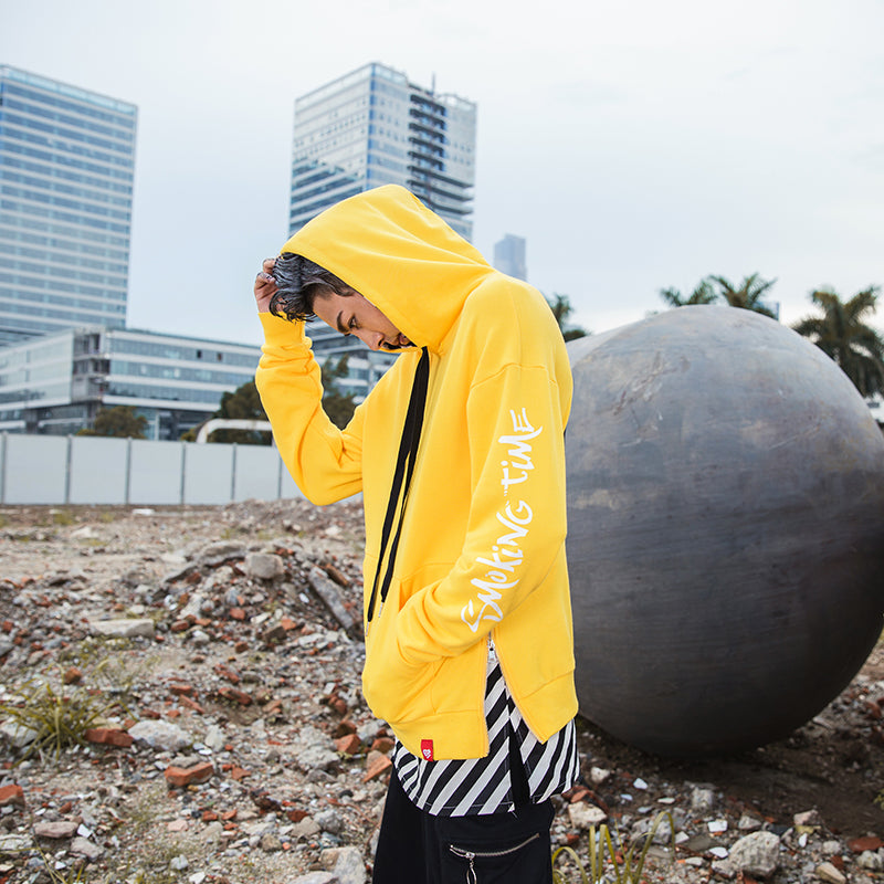 Two Piece Side Zipper Stripe Patchwork hoodie - RIGHTOUTFIT