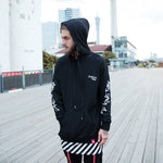Two Piece Side Zipper Stripe Patchwork hoodie - RIGHTOUTFIT