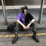 Two color letter T-shirt - RIGHTOUTFIT