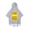 Hooded Short sleeve letter printed top - RIGHTOUTFIT