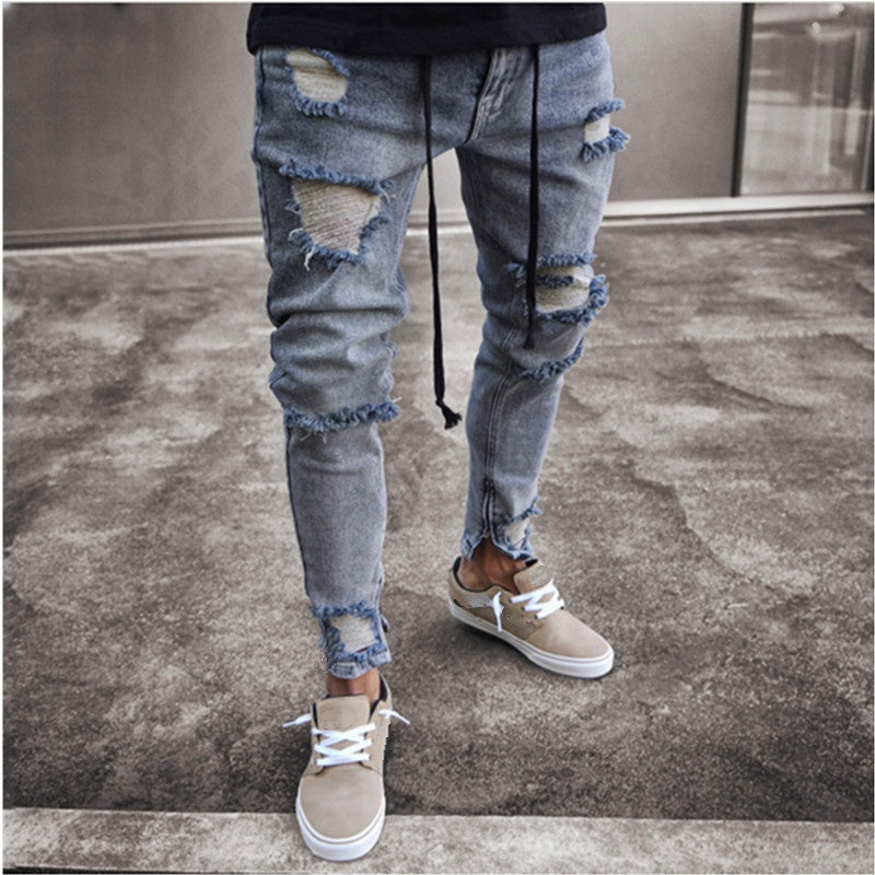 Frayed Ripped Denim jeans - RIGHTOUTFIT
