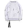 Side Zipper Ribbon Inked Graffiti Sweatshirts - RIGHTOUTFIT