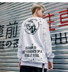 Side Zipper Ribbon Inked Graffiti Sweatshirts - RIGHTOUTFIT