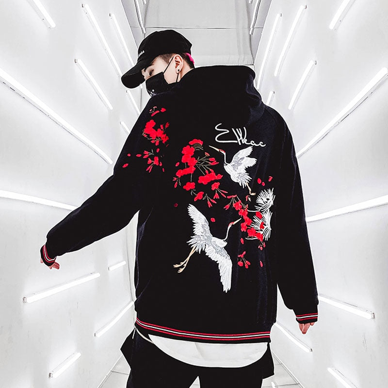 Rose crane hoodie - RIGHTOUTFIT