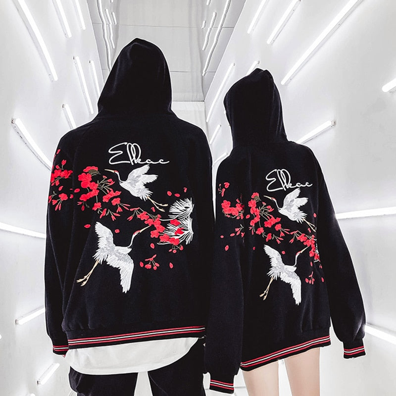 Rose crane hoodie - RIGHTOUTFIT