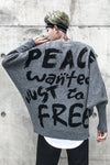 Peace Print Oversize Sweatshirt - RIGHTOUTFIT